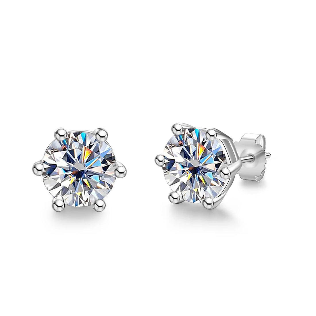 AnuJewel Moissanite Brincos, Jóias Fazendo Suprimentos, Certificado Total de Prata Esterlina 925, 4 2 1ct