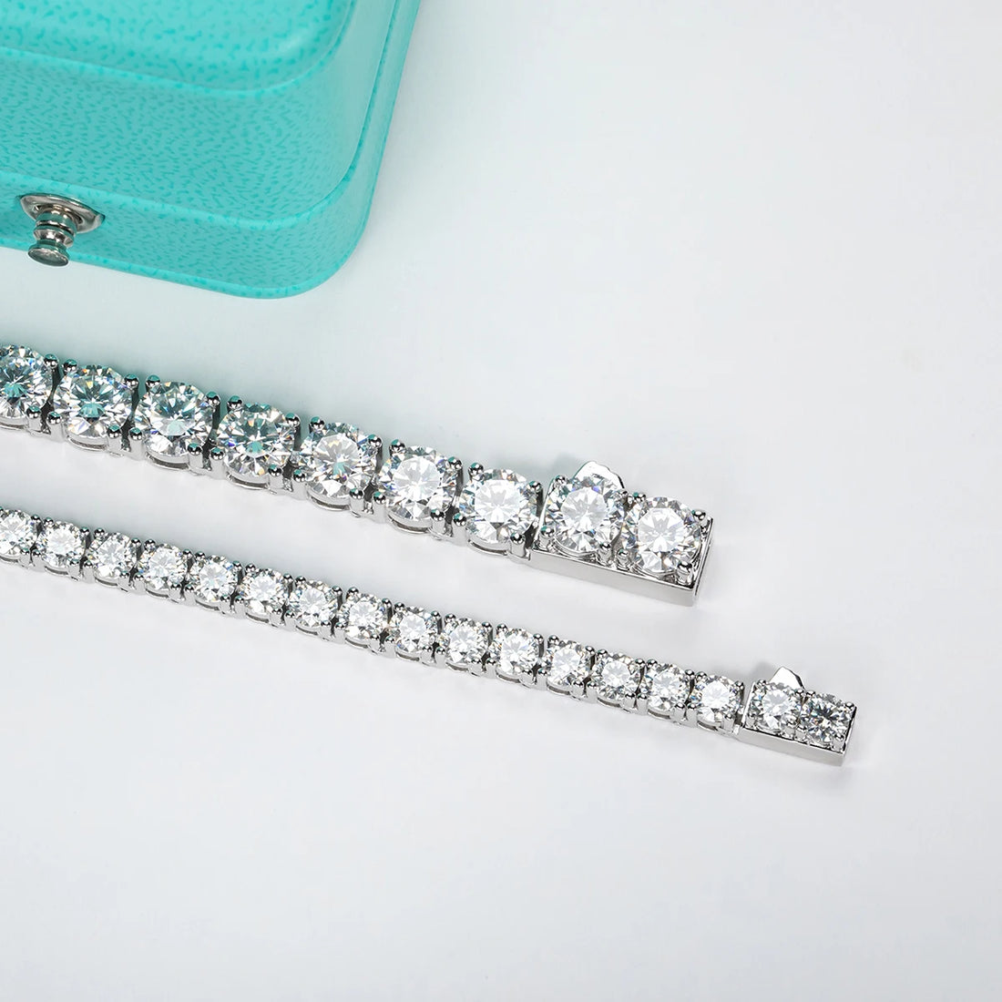 AnuJewe-Moissanite Diamante Tênis Cadeia Colar, 925 Sterling Silver 18K banhado a ouro Neckalces, D Color, 6.5mm, 66cttw, Jóias