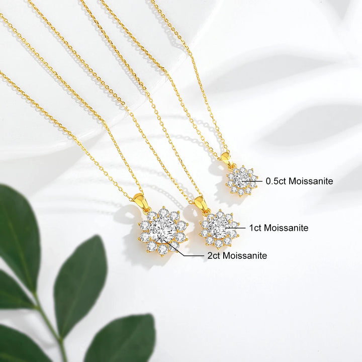 18K Ouro Moissanite Pingente para Mulheres, Colar Bauhinia, Design Original, Presente de Festa de Aniversário, Jóias na Moda, 2ct, VVS1 AU750