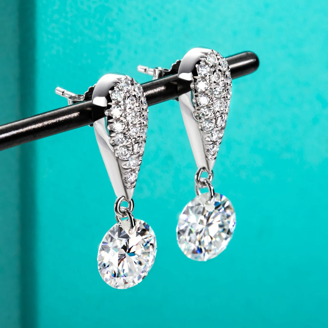 Anujewel 6cttw d cor moissanite brincos 18k banhado a ouro 925 prata esterlina luxuoso brinco feminino presentes atacado