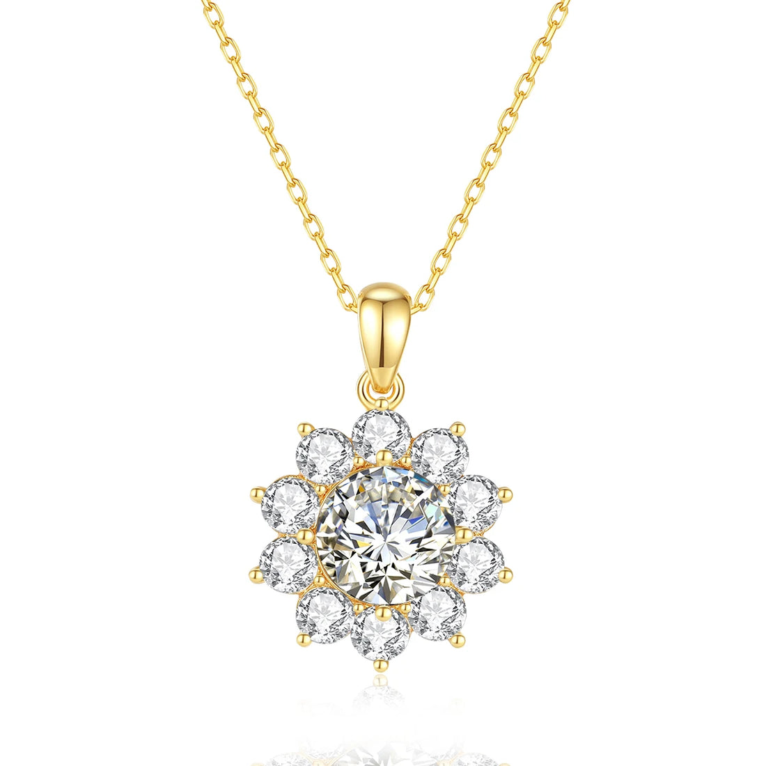 18K Ouro Moissanite Pingente para Mulheres, Colar Bauhinia, Design Original, Presente de Festa de Aniversário, Jóias na Moda, 2ct, VVS1 AU750