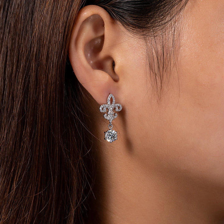 AnuJewel D cor Moissanite brincos para mulheres, 925 brincos de prata esterlina, jóias de casamento de luxo, atacado, 1 quilate