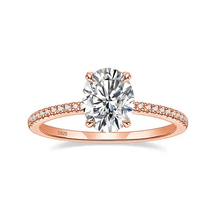 KNOBSPIN 1/2/3ct D Cor Oval Corte Moissanite Anel S925 Sterling Sliver Banhado 18k Ouro Branco Anéis de Noivado de Casamento Para Mulheres