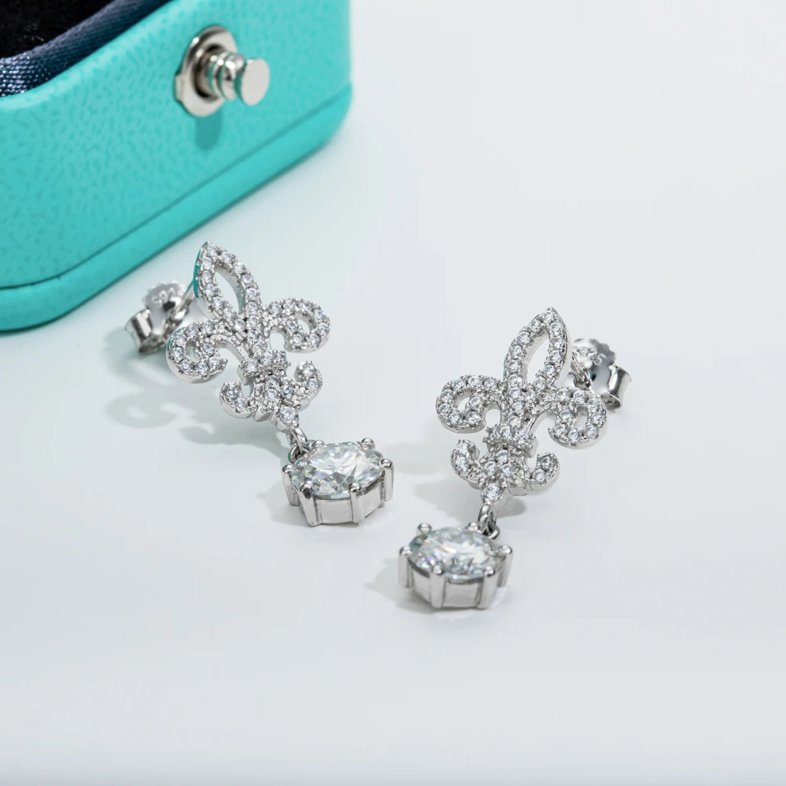 AnuJewel D cor Moissanite brincos para mulheres, 925 brincos de prata esterlina, jóias de casamento de luxo, atacado, 1 quilate