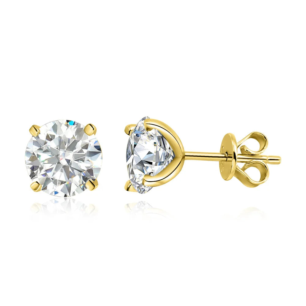 Smyoue 0.2-3ct rosa ouro cor moissanite brincos para mulheres espumante clássico casamento laboratório diamante brinco puro 925 prata