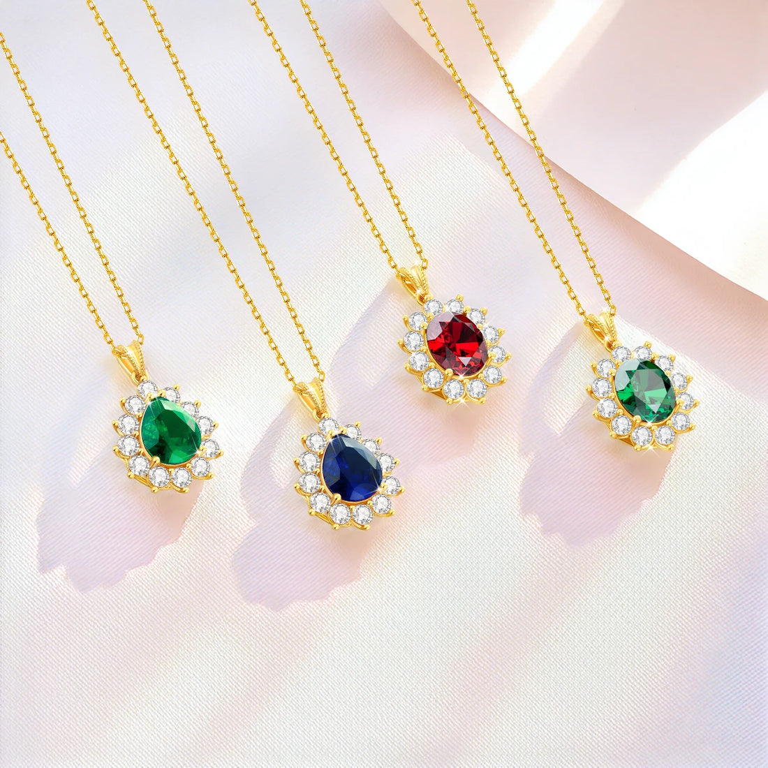 Szjinao colar de ouro corindo azul real 18k com certificado feminino princesa kate pingente k joias de ouro au750 selo presente de casamento