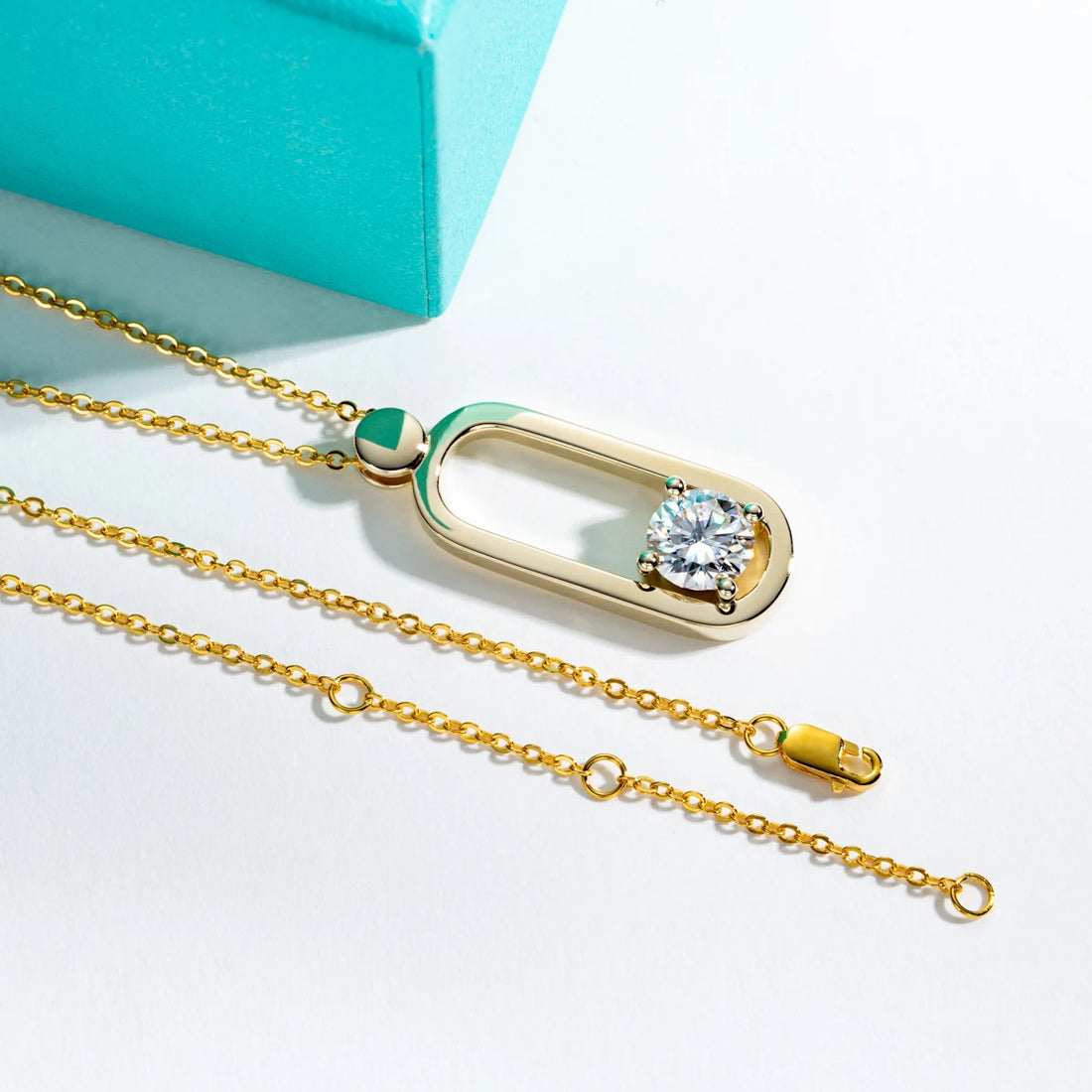 Anujewel 2ct d cor moissanite pino colar amarelo banhado a ouro conjunto de jóias moissanite pino brincos presentes de casamento para mulher