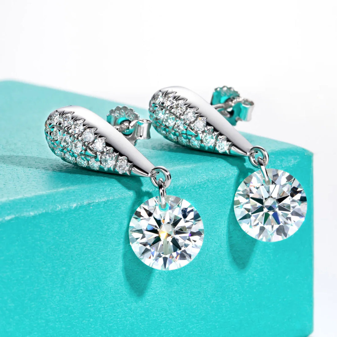 Anujewel 6cttw d cor moissanite brincos 18k banhado a ouro 925 prata esterlina luxuoso brinco feminino presentes atacado