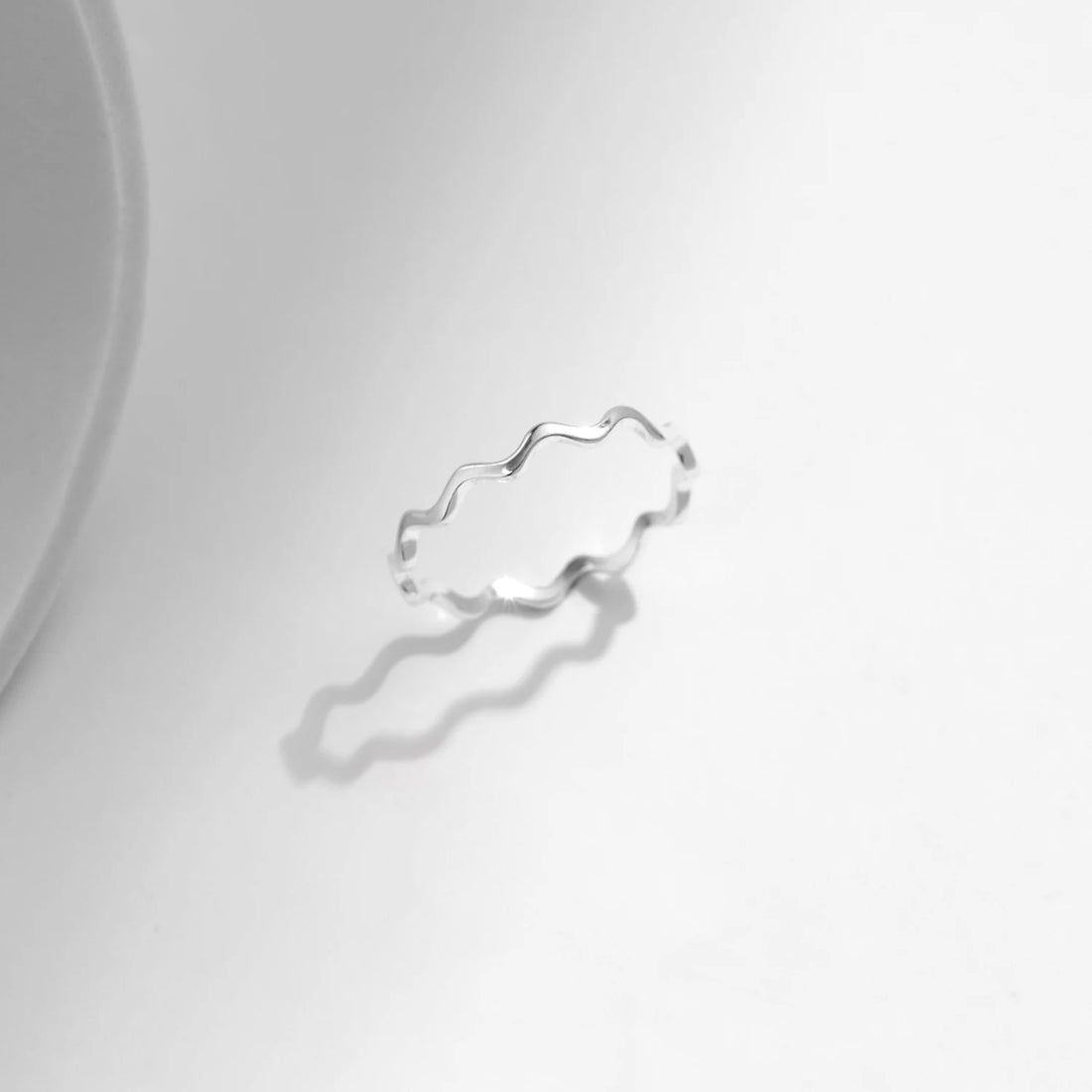 Modian 925 prata esterlina linha onda na moda anel de dedo fino simples empilhável requintado anéis para mulheres menina festa jóias presentes