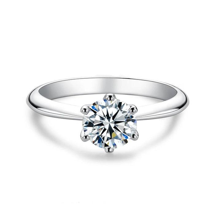 Anujewel 1ct 2ct 3ct 5ct d cor moissanite anel de noivado para mulher 925 prata esterlina banhado a ouro anéis solitários atacado