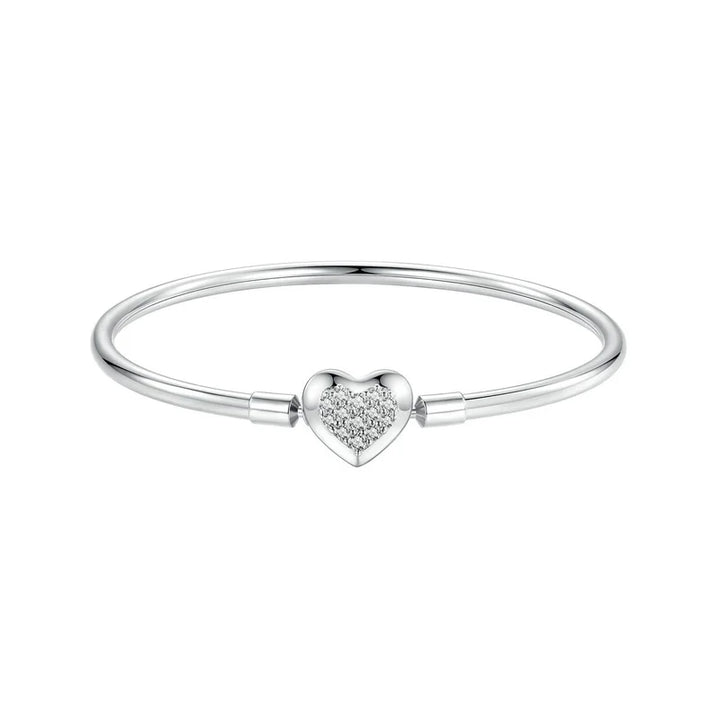 Bamoer autêntico 925 prata esterlina charme pulseira, clássico coração/concha pulseira básica para mulheres charme contas diy jóias bsb192
