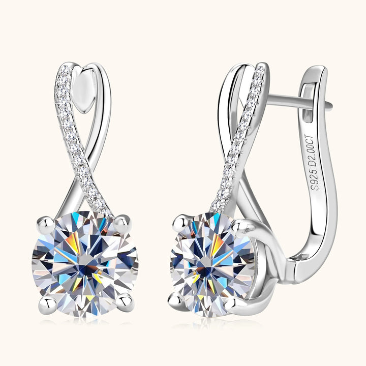 Brincos de argola banhados a ouro 18K 2 quilates Moissanite com certificados 8mm Brinco de diamante de laboratório para mulheres joias de prata 925 originais