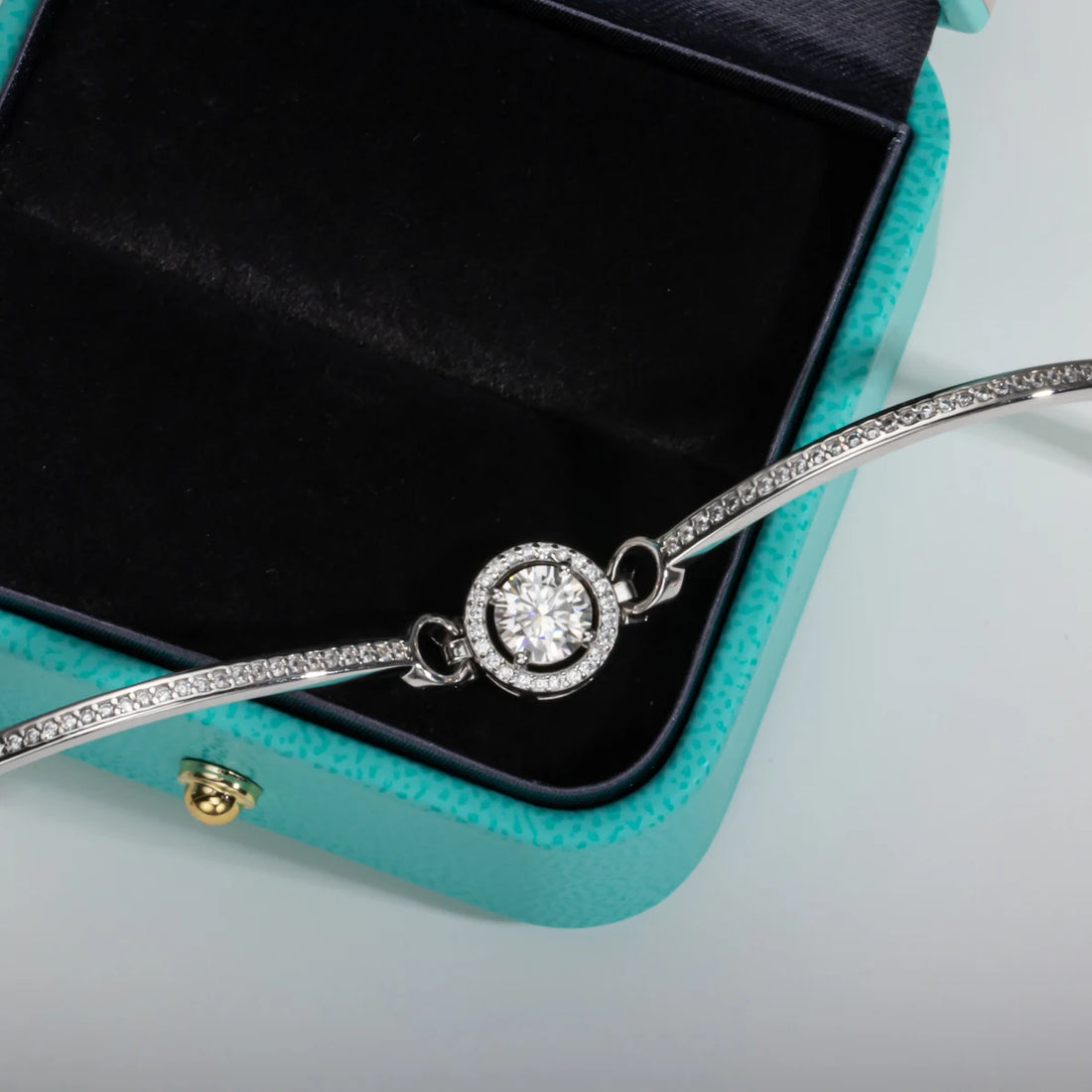 Anujewel 1ct d cor moissanite diamante pulseira de prata 18k branco banhado a ouro ajustável pulseiras para presentes da mulher