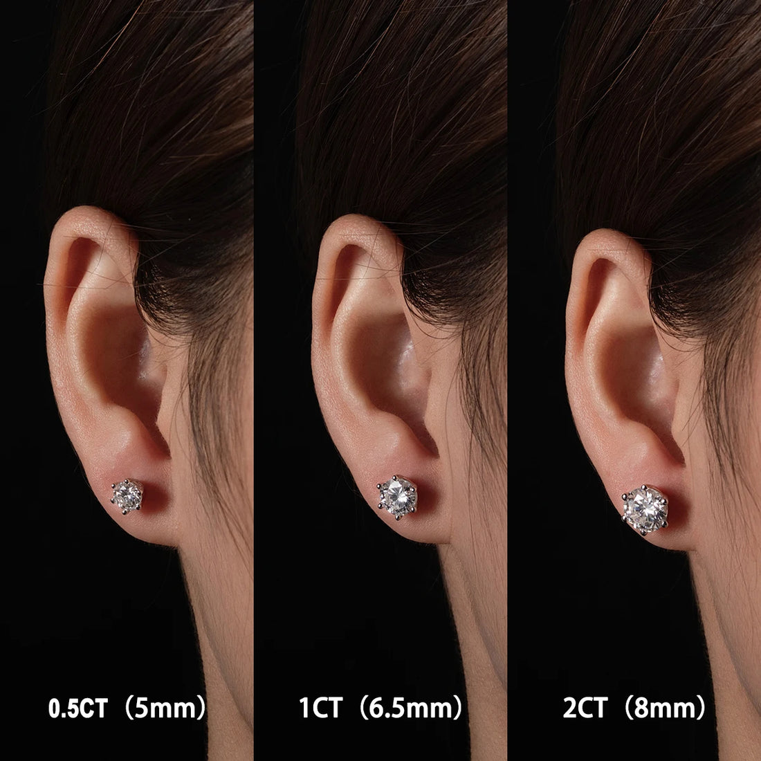 AnuJewel Moissanite Brincos, Jóias Fazendo Suprimentos, Certificado Total de Prata Esterlina 925, 4 2 1ct