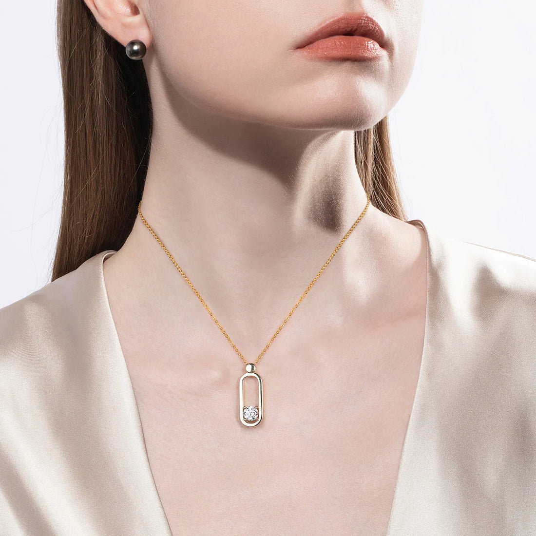 Anujewel 2ct d cor moissanite pino colar amarelo banhado a ouro conjunto de jóias moissanite pino brincos presentes de casamento para mulher