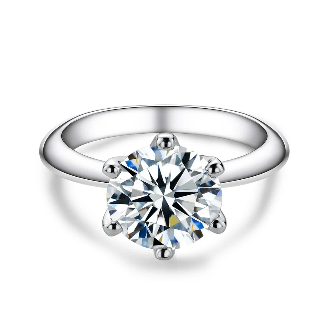 Anujewel 1ct 2ct 3ct 5ct d cor moissanite anel de noivado para mulher 925 prata esterlina banhado a ouro anéis solitários atacado