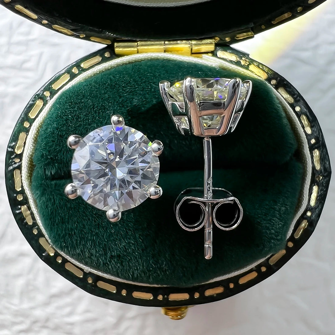 AnuJewel Moissanite Brincos, Jóias Fazendo Suprimentos, Certificado Total de Prata Esterlina 925, 4 2 1ct