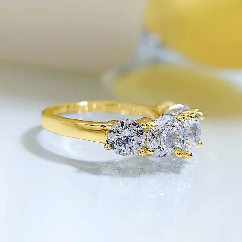IOGOU-925 Sterling Anéis De Luxo De Prata Para As Mulheres, D Cor, Moissanite Certificado, 5 Pedras, Anéis De Aniversário Originais