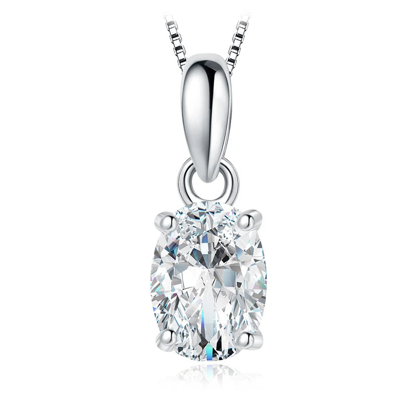 Jewelrypalace clássico 1ct oval cz 925 prata esterlina pingente colar para mulher senhora menina sem corrente moda na moda jóias finas