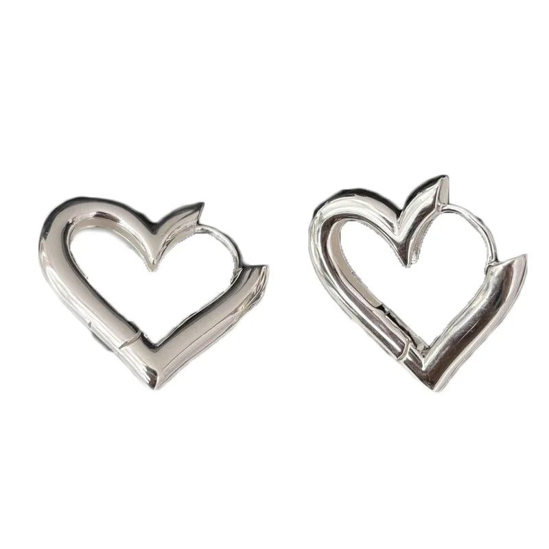 925 prata esterlina coração amor brincos de argola de casamento para mulheres noivado jóias de luxo acessórios presentes