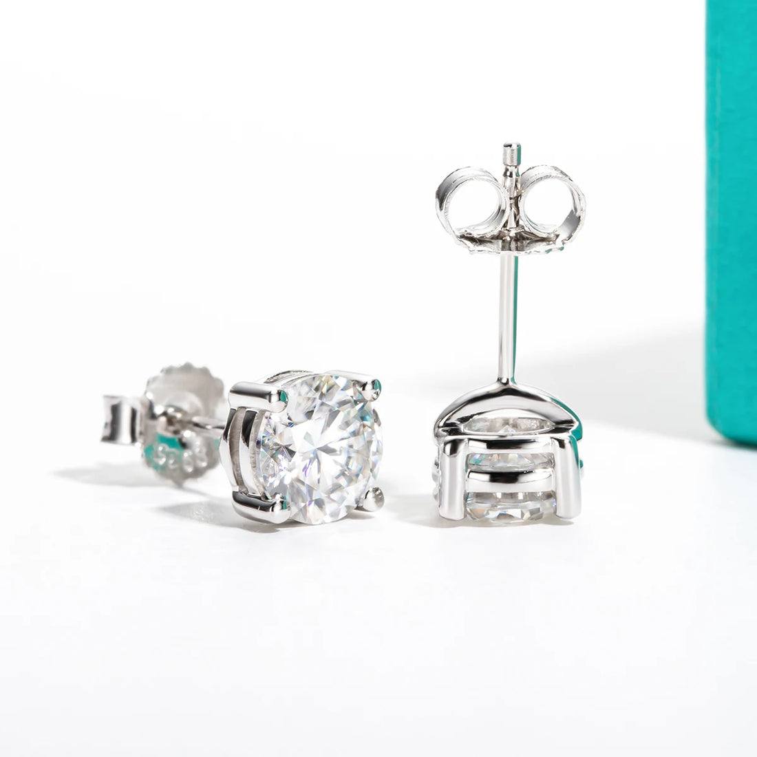 Anujewel 10k ouro 4/3/2/1.6/1/0.6ct moissanite brincos para mulheres real 10k ouro post anti-alergia brincos masculinos jóias