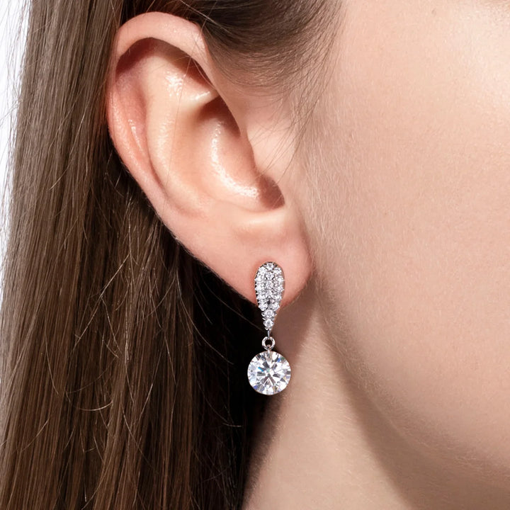 Anujewel 6cttw d cor moissanite brincos 18k banhado a ouro 925 prata esterlina luxuoso brinco feminino presentes atacado