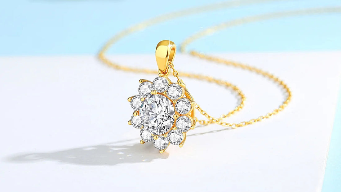 18K Ouro Moissanite Pingente para Mulheres, Colar Bauhinia, Design Original, Presente de Festa de Aniversário, Jóias na Moda, 2ct, VVS1 AU750