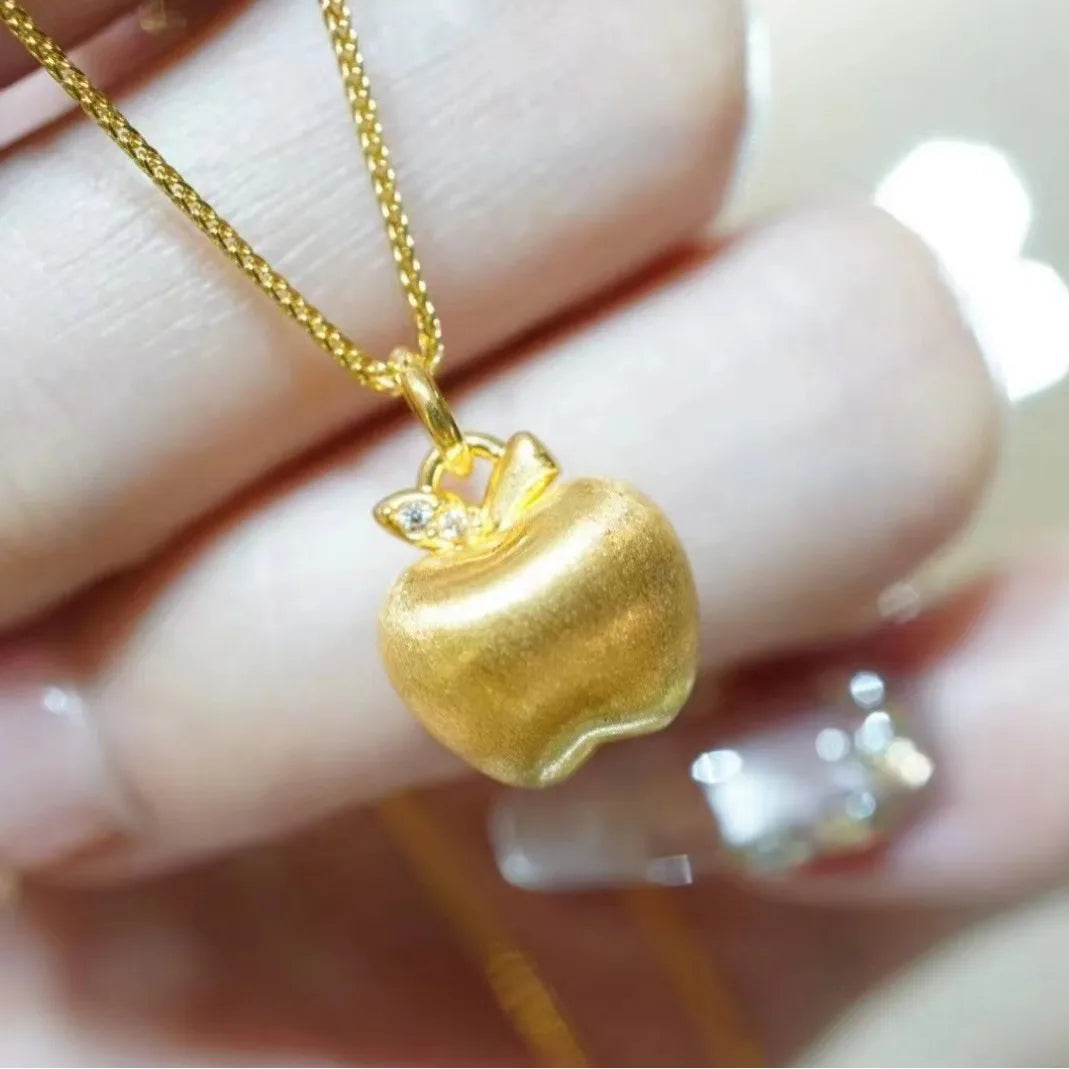 Real 18k ouro maçã pingente para mulher luxo au750 pingente colar jóias finas presente de banquete de alta qualidade