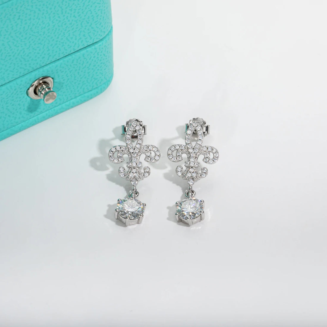 AnuJewel D cor Moissanite brincos para mulheres, 925 brincos de prata esterlina, jóias de casamento de luxo, atacado, 1 quilate