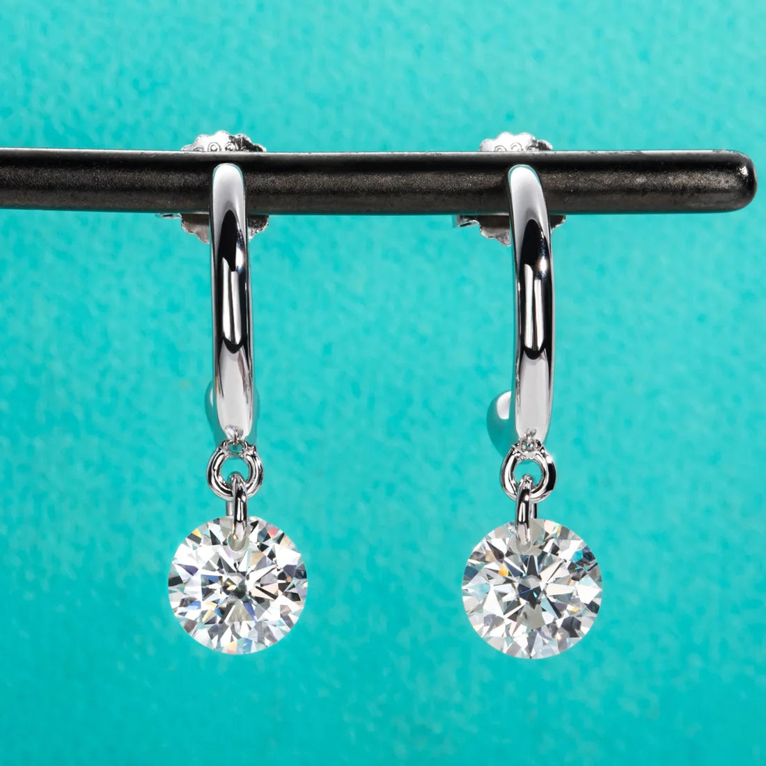 Anujewel 2cttw d cor moissanite brincos 18k banhado a ouro 925 prata esterlina clássico brinco feminino presentes atacado