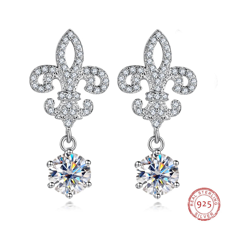 AnuJewel D cor Moissanite brincos para mulheres, 925 brincos de prata esterlina, jóias de casamento de luxo, atacado, 1 quilate