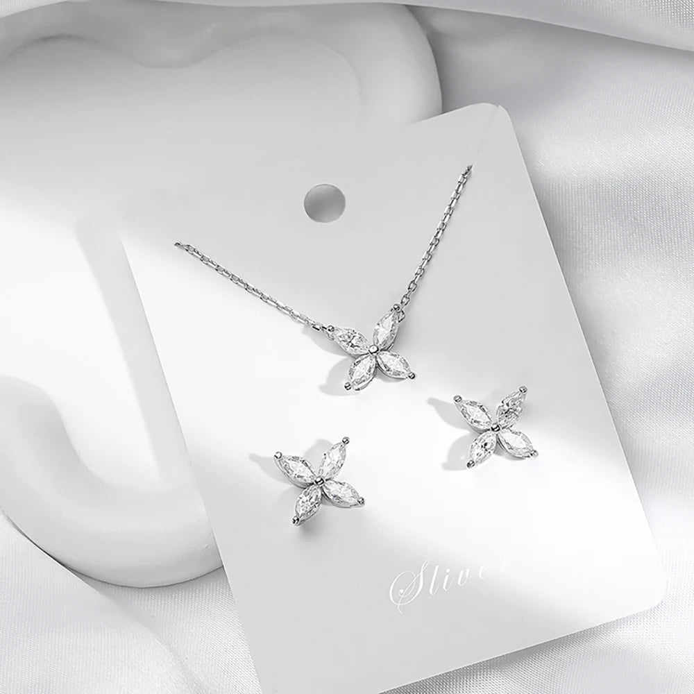 Marquise corte moissanite colar para mulher d cor vvs1 espumante laboratório diamante s925 prata rosa ouro borboleta pingente pescoço corrente