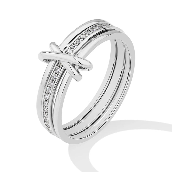 Mintybox s925 prata moissanite anel de noivado para mulher 1.0mm laboratório diamante três anéis móveis 18k banhado casamento jóias finas