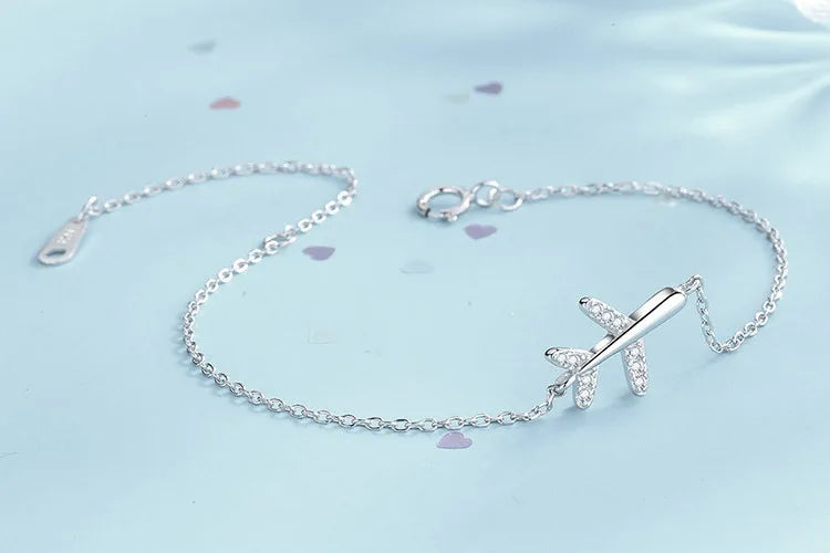 Pulseira circular de corrente de três camadas banhada a prata 925 para mulheres, presente simples e requintado, acessórios de casamento