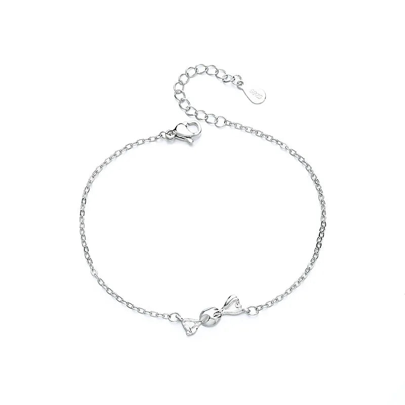 Ventfille 925 prata diamante-cravejado borboleta pulseira feminina moda temperamento flor pulseira ajustável