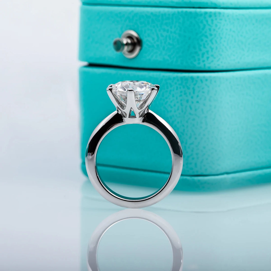 Anujewel 1ct 2ct 3ct 5ct d cor moissanite anel de noivado para mulher 925 prata esterlina banhado a ouro anéis solitários atacado