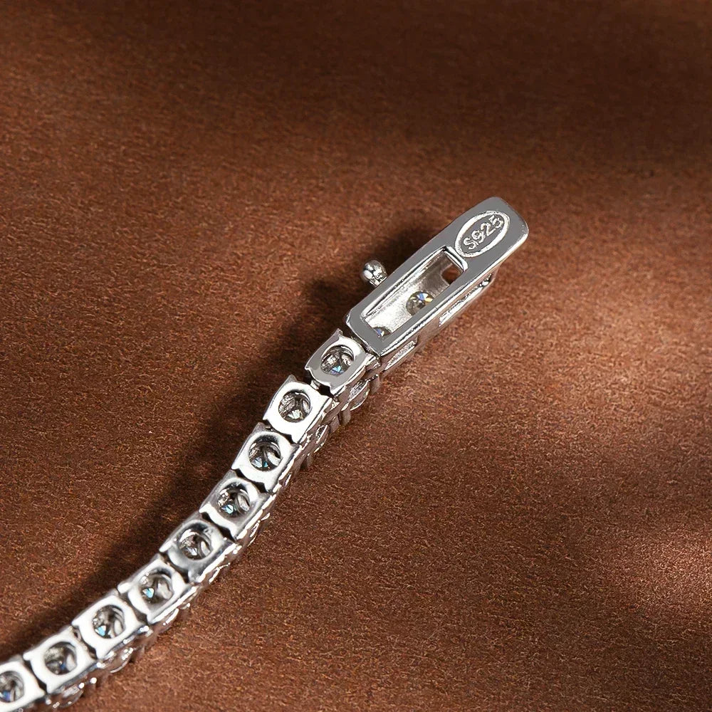 Feobur 6.5-3mm gradiente moissanite tênis colar para mulher espumante cheio de diamante jóias de luxo prata esterlina 925 corrente