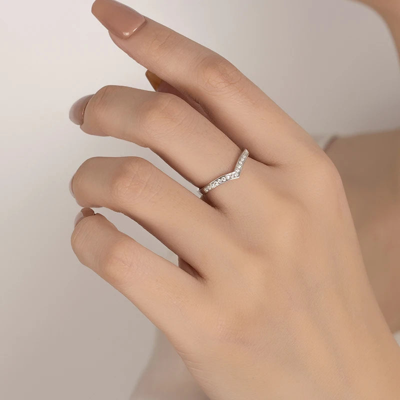PERMANY Anel de Moissanite para Mulheres S925 Prata Pura Certificado de Laboratório Anel Geométrico de Diamante Minimalista Joias de Festa