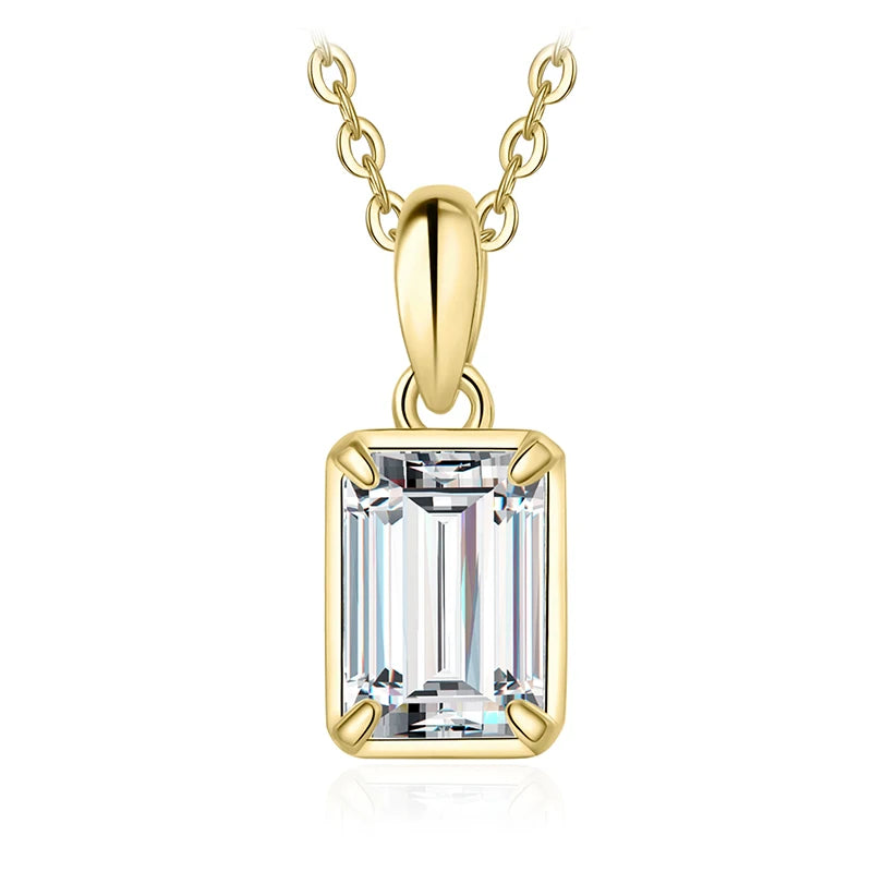 Jewelrypalace 5a cz 1ct corte esmeralda 925 prata esterlina pingente colar para mulher sem corrente moda presente de aniversário jóias finas