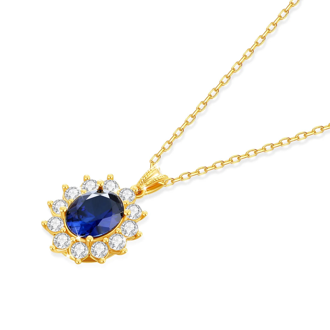Szjinao colar de ouro corindo azul real 18k com certificado feminino princesa kate pingente k joias de ouro au750 selo presente de casamento