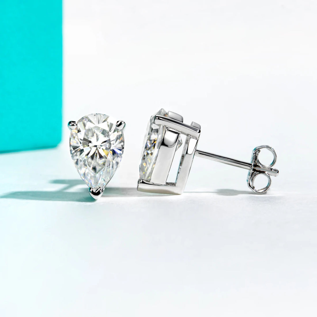 Anujewel 2.5ct pêra moissanite colar 1.2ct brincos 925 prata esterlina conjunto de jóias de casamento presentes do dia dos namorados para meninas
