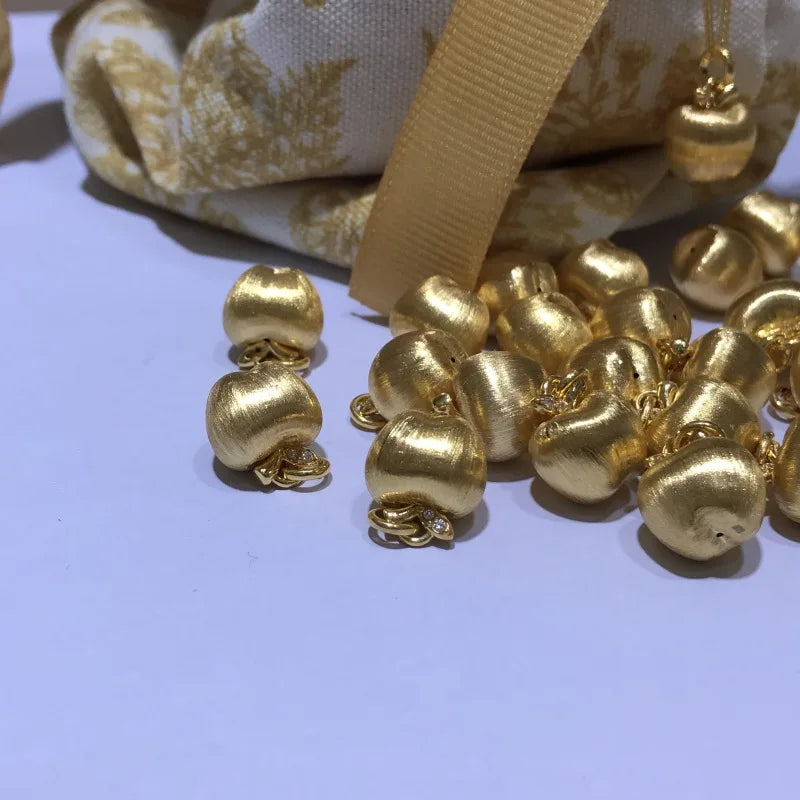 Real 18k ouro maçã pingente para mulher luxo au750 pingente colar jóias finas presente de banquete de alta qualidade