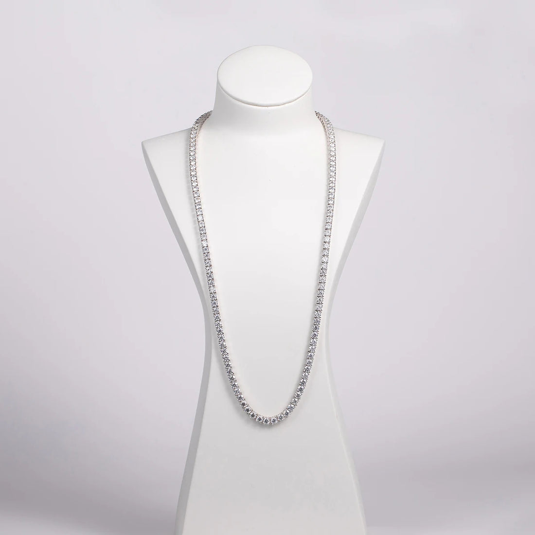 AnuJewe Colar de Tênis de Diamante Moissanita Cor D 4mm Banhado a Ouro 18K Colar de Prata Esterlina 925 Jóias Atacado