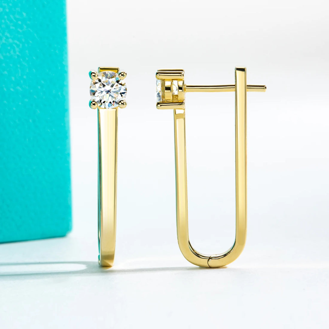 Anujewel 2ct d cor moissanite pino colar amarelo banhado a ouro conjunto de jóias moissanite pino brincos presentes de casamento para mulher