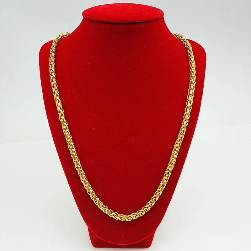 Colar de ouro 18K para homens e mulheres joias da moda em ouro corrente tailandesa oca corrente AU750 com certificado