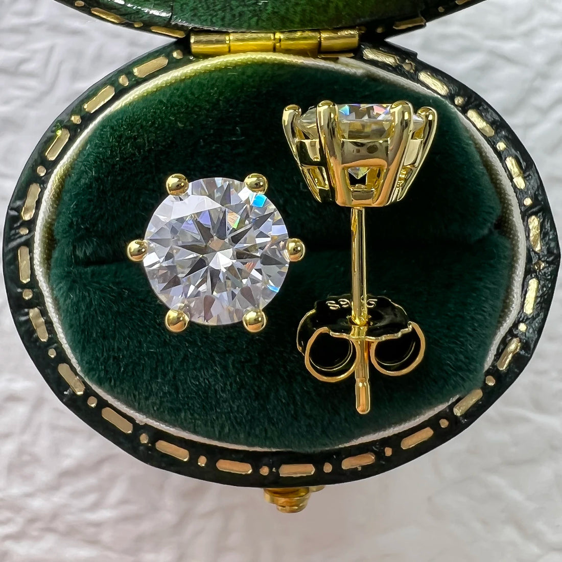 AnuJewel Moissanite Brincos, Jóias Fazendo Suprimentos, Certificado Total de Prata Esterlina 925, 4 2 1ct