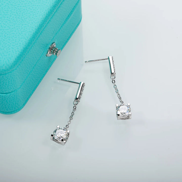 Lumière Éternelle Marbella - Brincos de Moissanite Elegância Atemporal em Prata 925