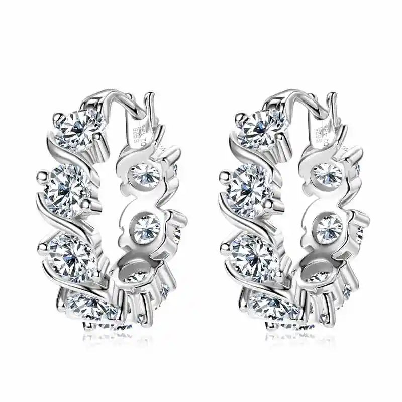 Lnngy 4.8CTTW. Brinco de moissanite de corte redondo brilhante para casais amantes temperamento espumante brincos de casamento presente jewerly