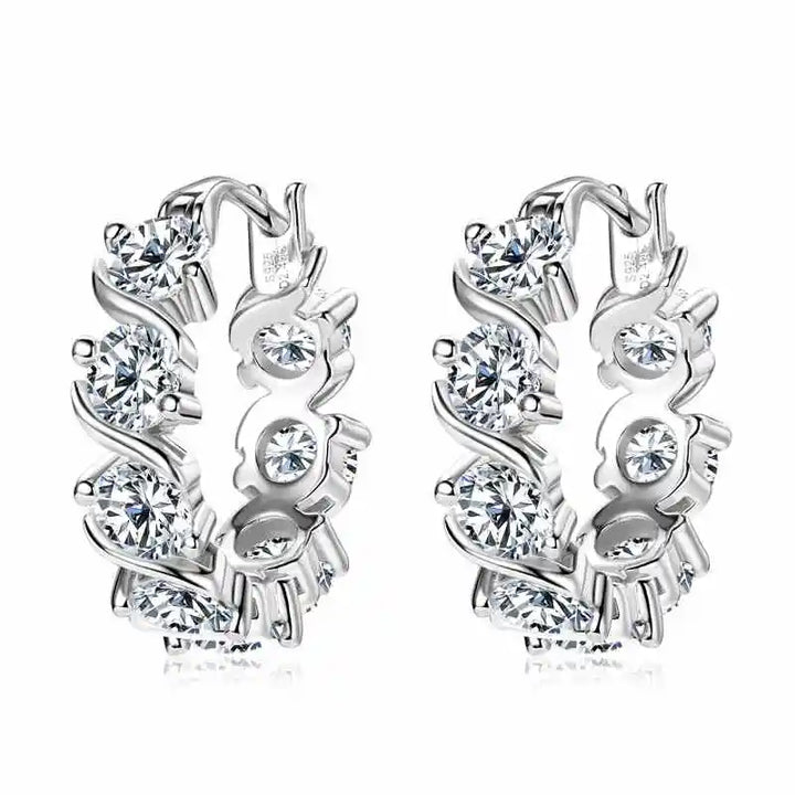 Lnngy 4.8CTTW. Brinco de moissanite de corte redondo brilhante para casais amantes temperamento espumante brincos de casamento presente jewerly