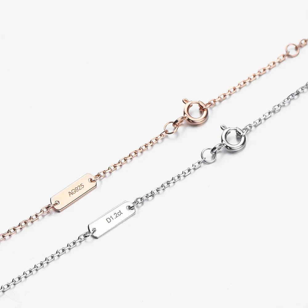 Marquise corte moissanite colar para mulher d cor vvs1 espumante laboratório diamante s925 prata rosa ouro borboleta pingente pescoço corrente